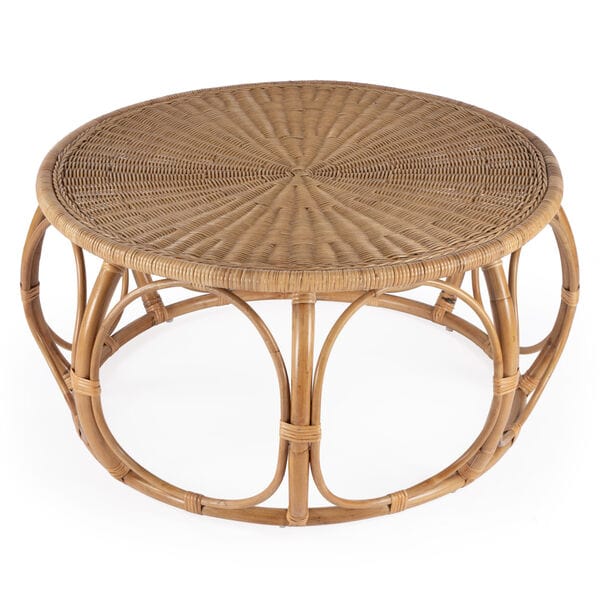 Butler Specialty Savannah Woven Natural Rattan Round Coffee Table 5776404