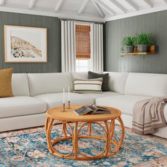 Butler Specialty Savannah Woven Natural Rattan Round Coffee Table 5776404