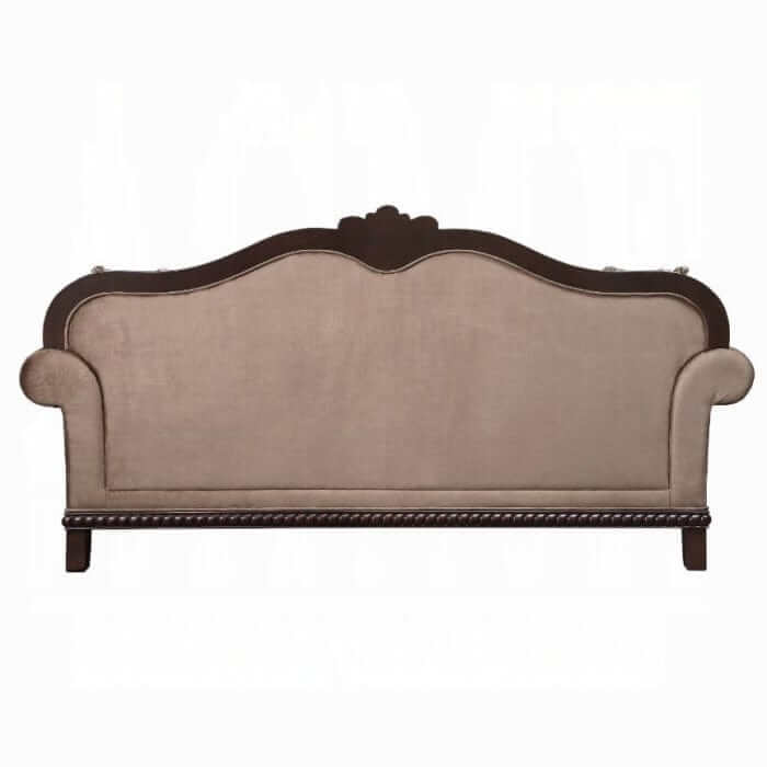 ACME Chateau De Ville Fabric & Espresso Finish Sofa w/5 Pillows 58265