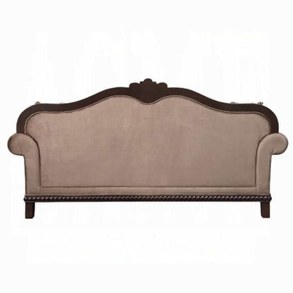 ACME Chateau De Ville Fabric & Espresso Finish Sofa w/5 Pillows 58265