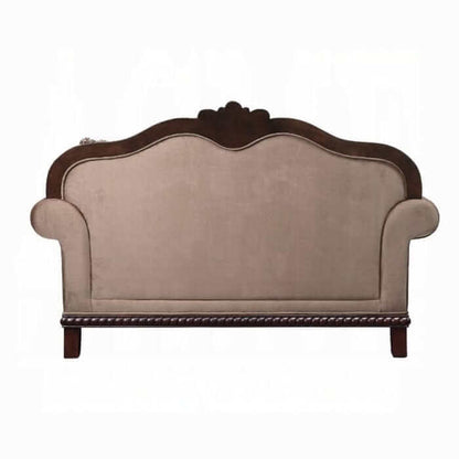 ACME Chateau De Ville Fabric & Espresso Loveseat w/3 Pillows 58266