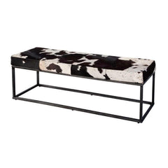 Butler Specialty Stinson Black & White Leather & Iron Accent Bench 5974373