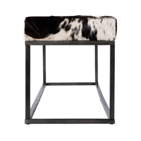 Butler Specialty Stinson Black & White Leather & Iron Accent Bench 5974373