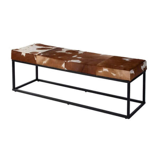 Butler Specialty Stinson Blk, Wht & Brn Leather & Iron Accent Bench 5974503