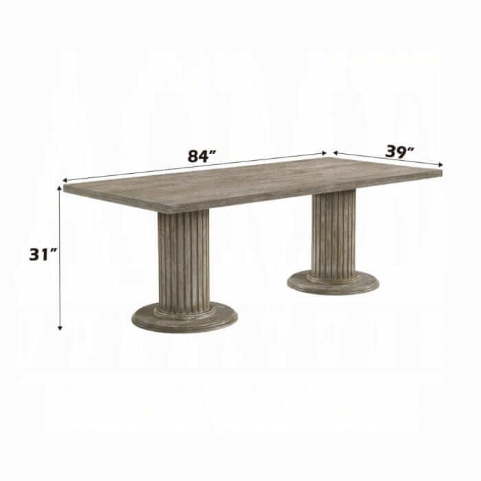 ACME Gabrian Reclaimed Gray Dining Table 60170