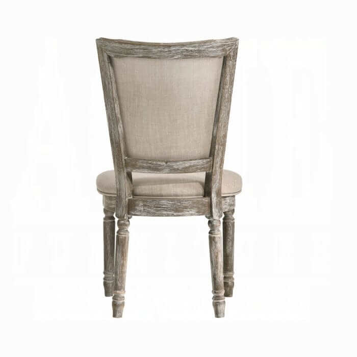 ACME Gabrian Two-tone Beige Fabric Reclaimed Gray Side Chair (Set-2) 60172