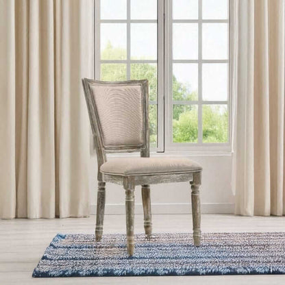 ACME Gabrian Two-tone Beige Fabric Reclaimed Gray Side Chair (Set-2) 60172
