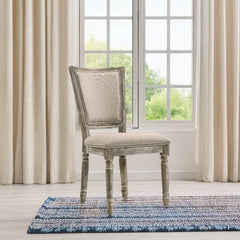 ACME Gabrian Two-tone Beige Fabric Reclaimed Gray Side Chair (Set-2) 60172