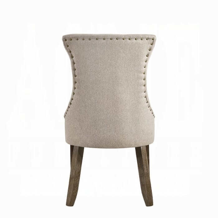 ACME Gabrian Two-tone Beige Fabric Reclaimed Gray Set-2 Side Chair 60173