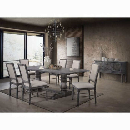 ACME Leventis Weathered Gray Dining Table 66180