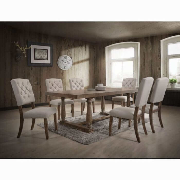 ACME Bernard Weathered Oak Dining Table 66185
