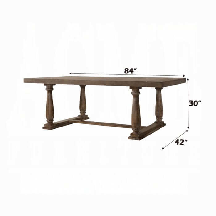 ACME Bernard Weathered Oak Dining Table 66185