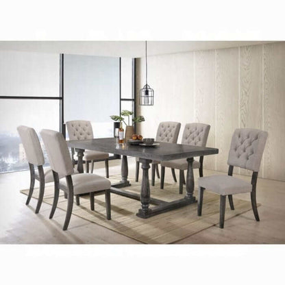 ACME Bernard Weathered Gray Oak Finish Dining Table 66190