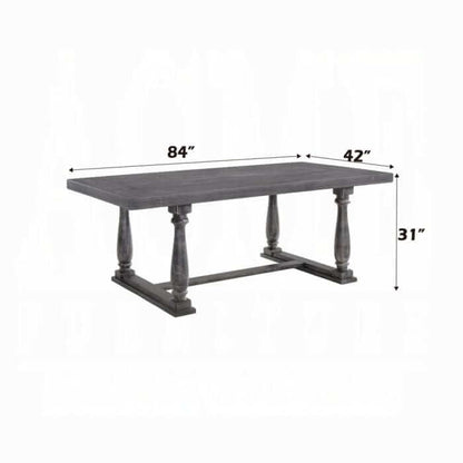 ACME Bernard Weathered Gray Oak Finish Dining Table 66190