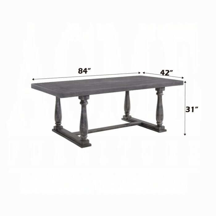 ACME Bernard Weathered Gray Oak Finish Dining Table 66190