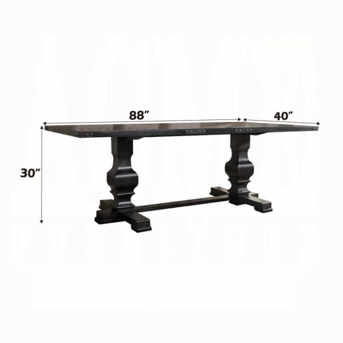 ACME Morland Vintage Black Dining Table 74645