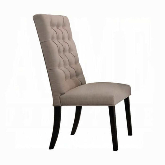 ACME Morland Tan Linen & Vintage Black Side Chair 74647