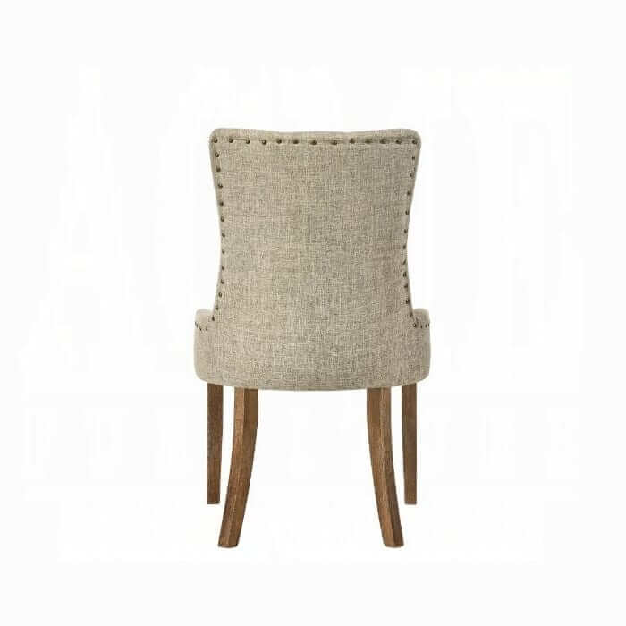 ACME Yotam Beige Fabric & Salvaged Oak Finish Side Chair 77162