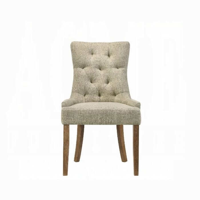 ACME Yotam Beige Fabric & Salvaged Oak Finish Side Chair 77162