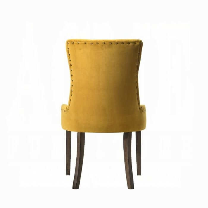 ACME Farren Yellow Velvet & Espresso Side Chair 77163