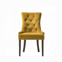 ACME Farren Yellow Velvet & Espresso Side Chair 77163