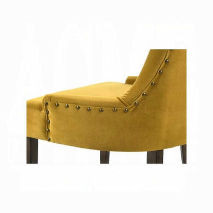 ACME Farren Yellow Velvet & Espresso Side Chair 77163