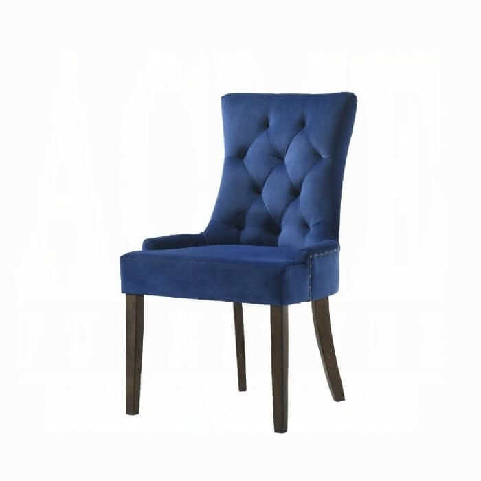 ACME Farren Blue Velvet & Espresso Set of 2 Side Chair 77165