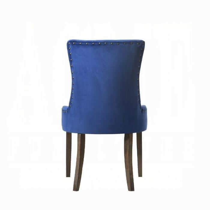 ACME Farren Blue Velvet & Espresso Set of 2 Side Chair 77165
