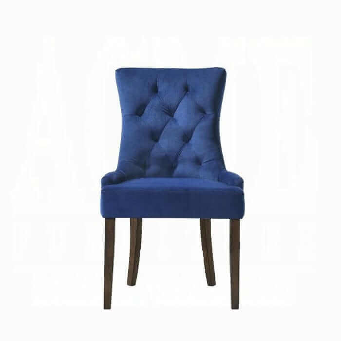 ACME Farren Blue Velvet & Espresso Set of 2 Side Chair 77165