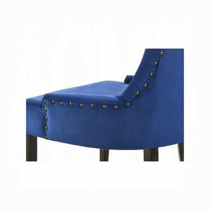 ACME Farren Blue Velvet & Espresso Set of 2 Side Chair 77165