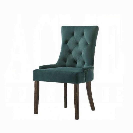 ACME Farren Green Velvet & Espresso Set of 2 Side Chair 77166