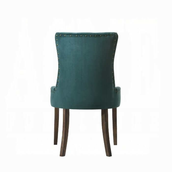 ACME Farren Green Velvet & Espresso Set of 2 Side Chair 77166
