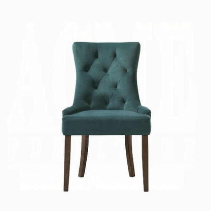 ACME Farren Green Velvet & Espresso Set of 2 Side Chair 77166