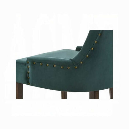 ACME Farren Green Velvet & Espresso Set of 2 Side Chair 77166