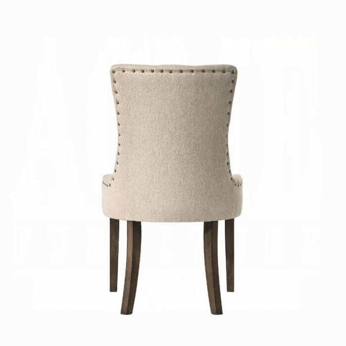 ACME Farren Beige Fabric & Espresso Set of 2 Side Chair 77172