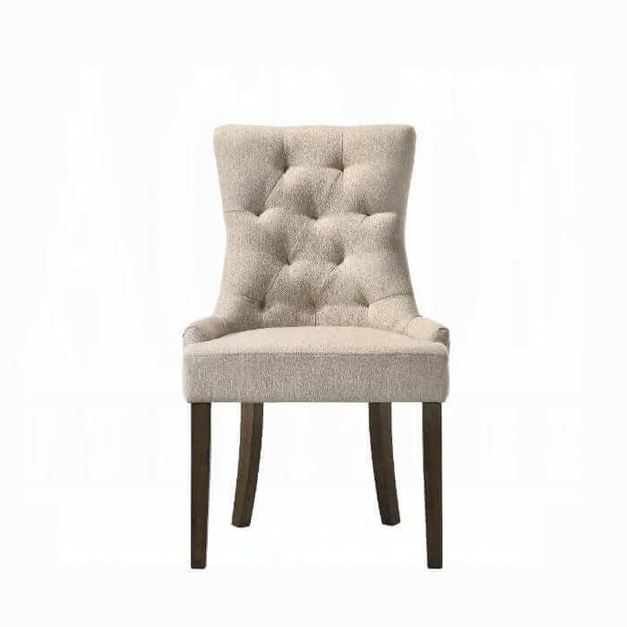 ACME Farren Beige Fabric & Espresso Set of 2 Side Chair 77172