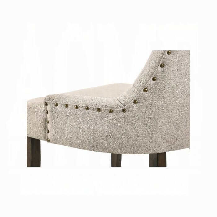 ACME Farren Beige Fabric & Espresso Set of 2 Side Chair 77172