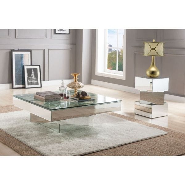 ACME Meria Mirrored Coffee Table Set ACME-80270-3PC