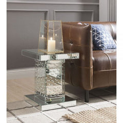 ACME Nysa Mirrored & Faux Crystals End Table 80284