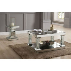 ACME Nysa Mirrored & Faux Crystals End Table 80284