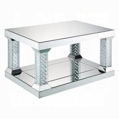 ACME Mirrored & Faux Crystals Nysa Coffee Table 80285