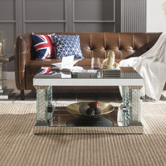 ACME Mirrored & Faux Crystals Nysa Coffee Table 80285