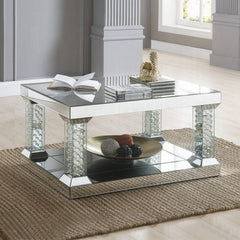 ACME Mirrored & Faux Crystals Nysa Coffee Table 80285