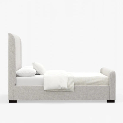 Alpine Furniture Adele Beige Upholstered Standard King Platform Bed 8322EK