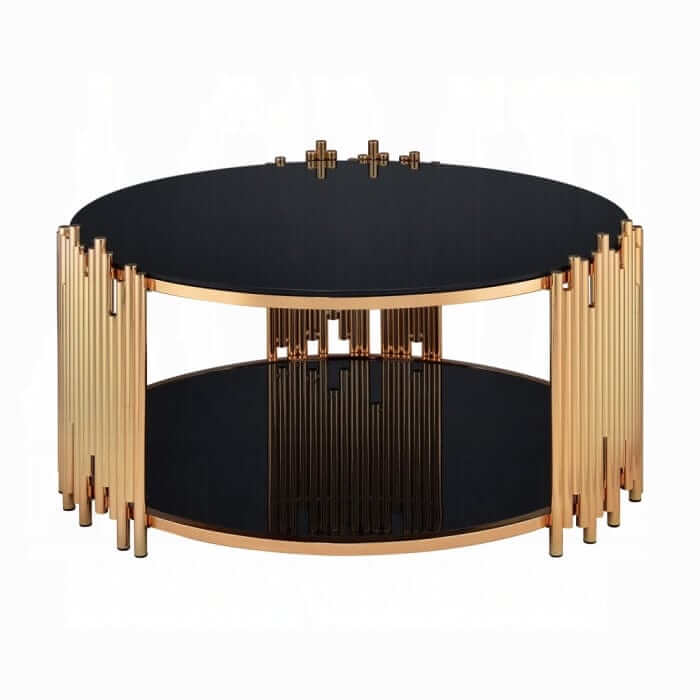 ACME Tanquin Gold & Black Glass Coffee Table 84490