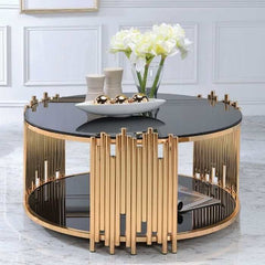 ACME Tanquin Gold & Black Glass Coffee Table 84490