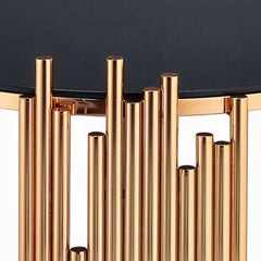ACME Tanquin Gold & Black Glass End Table 84492