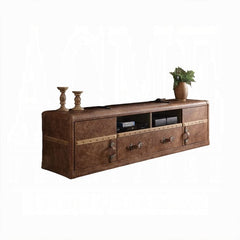 ACME Aberdeen Retro Brown Top Grain Leather TV Stand 91500