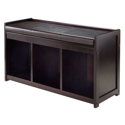 Winsome Espresso Addison 2-Pc Storage Bench with Seat Cushion 92349
