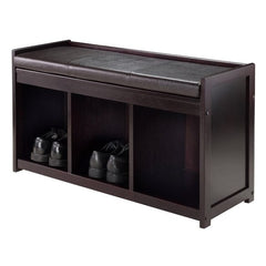 Winsome Espresso Addison 2-Pc Storage Bench with Seat Cushion 92349